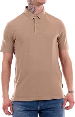 A｜X ARMANI EXCHANGE mens Regular Fit Solid Colored Sun Washed Pique Polo Polo Shirt - Best Deal Finder