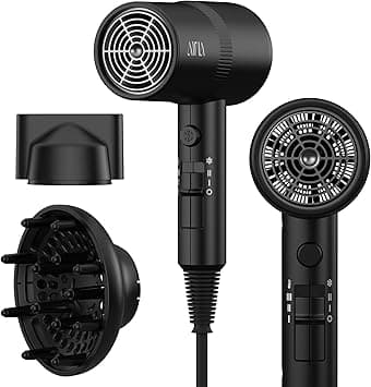 AINA Hair Dryer with Diffuser, Blow Dryer for Women | Advanced Ionic Technology, Ceramic Coating | Cold Shot Features Turbo Heat for Fast Drying and Shine 230V/BS Plug (أسود) on Amazon.ae - Price Tracker