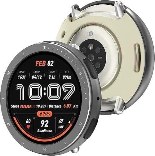 [2 in 1]BEARDDO Metal Case for Amazfit Active 2 Smartwatch 44mm, Stainless Steel Bezel & TPU Back Cover with Cleaning Cloth Accessories, Rugged Shockproof Protective Case for Active 2 Round Dark Gray on Amazon.ae - Price Tracker