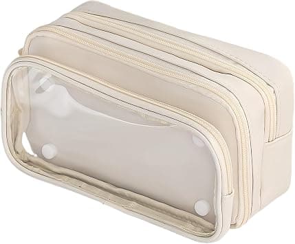 Large Pencil Case, Big Capacity Pencil Pouch Stationery Pen Bag, Storage High Capacity Bag Pouch Holder Box Organizer, Marker Pen Case for Women & Men (cream-coloured) on Amazon - Best Deal Finder
