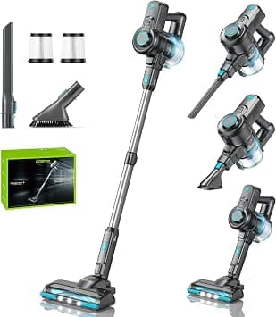 Oraimo Cordless Vacuum Cleaner, 2-speed adjustment Upgrade Lightweight Stick Vacuum OSV-102B with Self-Standing, Anti-tangle,Battery Vacuum Cleaner with LED for Home Pet Hair Carpet Hardwood Floor على Amazon.ae - متتبع الأسعار