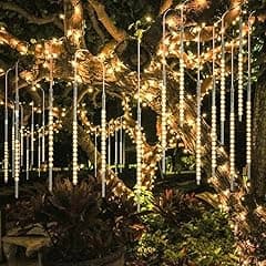 Redare Meteor Shower Rain Lights,50cm 8 Tubes 288 LEDs rain drop lights Waterproof,Cascading Rain Light,Icicle Snowfall String Lights for Garden Wedding Holiday Party Tree Decoration (Warm White) - Amazon.ae Price Tracker