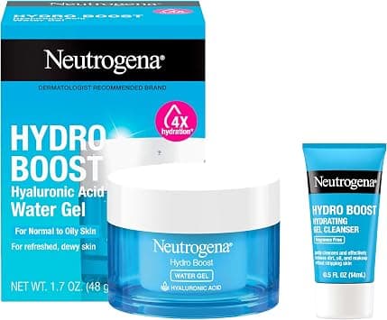 Neutrogena Hydro Boost Water Gel, Hyaluronic Acid Facial Moisturizer for Normal to Oily Skin, Hydrating Face Moisturizer, 1.7 fl. oz + Trial Size Hydro Boost Facial Cleanser, 0.5 fl. oz - Best Deal Finder
