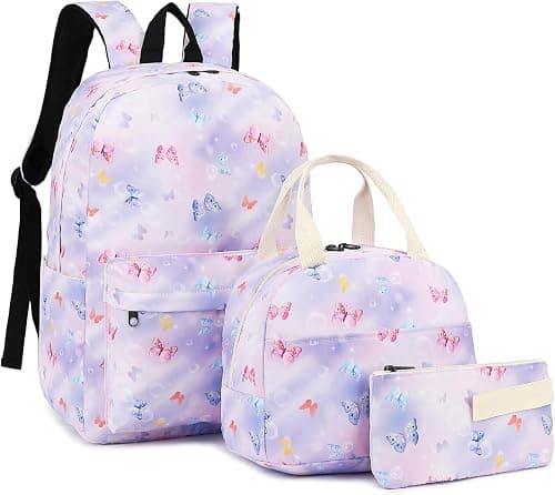 Girls School Backpack for Kids Teens, Elementary Middle School Backpacks Bookbag Set with Lunch Bag Pencil Case على Amazon.ae - متتبع الأسعار