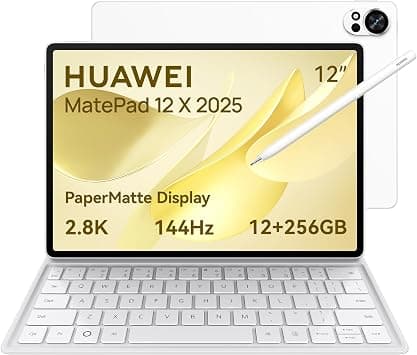 HUAWEI MatePad 12X 2025 Tablet 2.8K 12-inch PaperMatte Display, 144Hz, 12+256GB, 10100 mAh Battery, 66W SuperCharge, WiFi 7, WPS Office, 6 Speakers, UItra-light Keyboard + Free M-Pencil Pro, White on Amazon.ae - Price Tracker