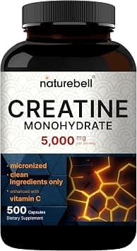 NatureBell Creatine Monohydrate 5000 Mg Per Serving, 500 Capsules | Unflavored Micronized Creatine Pills: Promote Previous Training And Muscle Health; Easily Absorbed And Are - Best Deal Finder