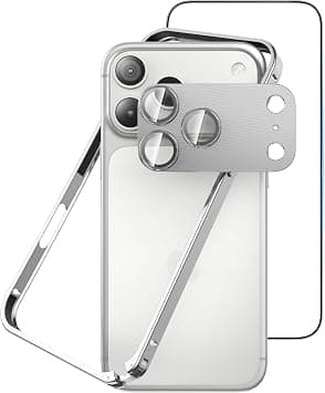 Metal Bumper Case for iPhone 17 Pro Max, Aluminum Frame Slim Case [Separate Metal Lens Protector] [HD Tempered Glass Screen Protector] [Hippocampal Buckle Design] Cover for iPhone 17 Pro Max 6.9 Inch on Amazon.ae - Price Tracker