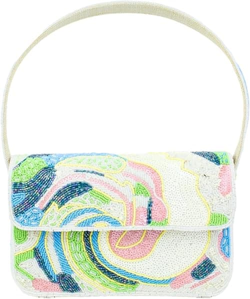 Dollars Fashion Handcrafted Beaded Bag ST11, Luxury Satin Clutch with Beads Embroidery, Elegant Bridal Purse for Wedding, Formal Party Crossbody Handbag, Unique Floral Gift for Women on Amazon.ae - Price Tracker