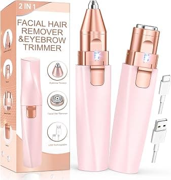 Women's Electric Shaver for Face Eyebrow Razor - IFANZETECH Facial Razor for Women Mustache Eyebrow Razor Electric Shaver with LED Light for Removing Hair for Lips Face, Pink on Amazon.ae - Price Tracker