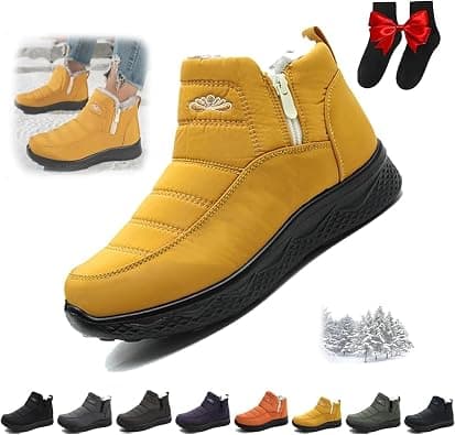 Winter Boots for Women Wide Width,Women's Orthopedic Warm Snow Boots,Waterproof Non-Slip Comfortable Fur Lined Outdoor Anti Slip Shoes with Side Zipper on Amazon.ae - Price Tracker