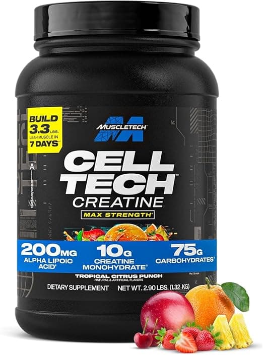 MuscleTech | Cell-Tech | Creatine Monohydrate Powder | Post Workout Recovery Drink | Muscle Builder for Men & Women | Tropical Citrus Punch | 1360 grams | 56 servings | 27 servings on Amazon.ae - Price Tracker