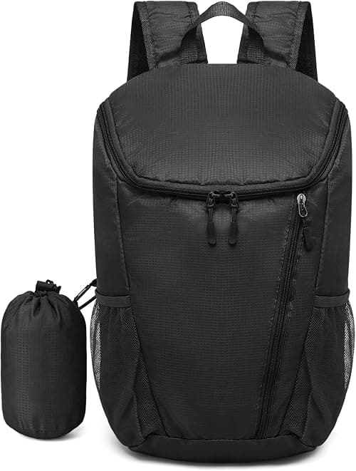 Lightweight Waterproof 20L Hiking Backpack for Men and Women, Foldable Daypack with Adjustable Straps, Durable Nylon Outdoor Travel, Camping, Trekking Bag – Black على Amazon.ae - متتبع الأسعار
