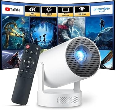 Salange Smart Mini Projector with HIFI Speaker-Image Quality 4K HD Decoding | Built-in Android 14,Wi-Fi 6 BT5.4,High Brightness,Auto Keystone,270° Rotation,HY300Ultra Portable Projectors for Home Cinema على Amazon.ae - متتبع الأسعار