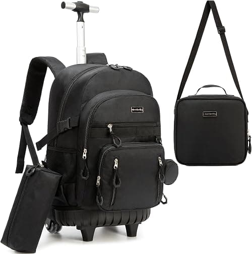 Rolling Backpack for Girls Kids Backpack with Wheels Backpacks for Elementary with Lunch Box Trolley Luggage on Amazon.ae - Price Tracker