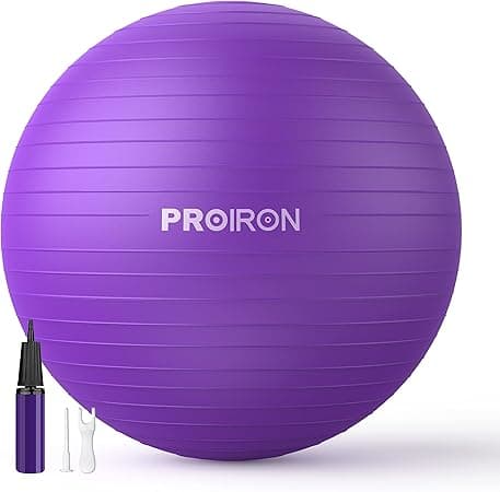 PROIRON Yoga Ball Anti-Burst Exercise Ball Chair with Quick Pump Slip Resistant Gym Ball Supports 500KG Balance Ball for Pilates Yoga Birthing Pregnancy Stability Gym Workout Training on Amazon.ae - Price Tracker
