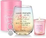 Friendship Gifts for Women Wine Glasses Drinking Personalised Birthday Gifts for Friends Girl Men Special Friend Gifts for Girlfriend Sister Leaving Best Friend for Colleague Stemless Wine Glass - Best Deal Finder