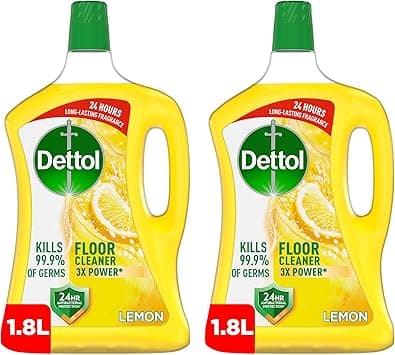 Dettol Antibacterial Power Floor Cleaner, Lemon, 1.8L x 2 - Amazon.ae Price Tracker
