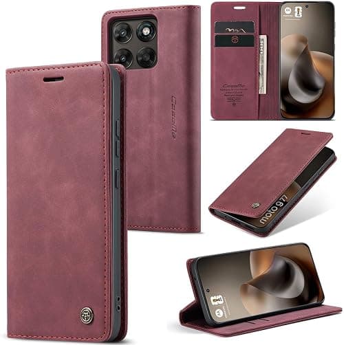 Mobile Phone Case for Motorola Moto G77 Case, Premium Flip Case Leather Protective Case Foldable with Card Slot Stand Magnetic Mobile Phone Case Stand Function Flip Case Motorola Moto G77 على Amazon.ae - متتبع الأسعار