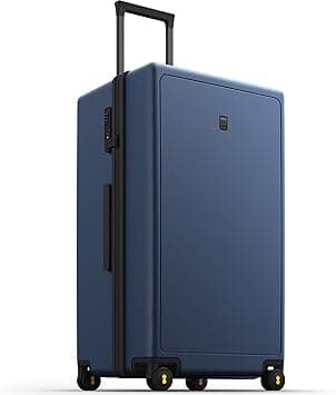 LEVEL8 Suitcase Hand Luggage 100% PC Lightweight Trolley Case Micro-Diamond Textured Design, Carry on Luggage with 4 Spinner Wheels, TSA Hard Shell(76cm, 105L, Blue) on Amazon.ae - Price Tracker