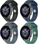 Amzpas Silicone Band for Amazfit GTR 3 Pro/ GTR 3/ GTR 2e/ GTR 2/ GTR 4/ Amazfit GTR 47mm Smart Watch, 22mm 4 Pack Soft Quick-Release Replacement Wristband with Simple Buckle, Sport Strap for Men - Best Deal Finder