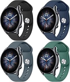 Amzpas Silicone Band for Amazfit GTR 3 Pro/ GTR 3/ GTR 2e/ GTR 2/ GTR 4/ Amazfit GTR 47mm Smart Watch, 22mm 4 Pack Soft Quick-Release Replacement Wristband with Simple Buckle, Sport Strap for Men - Amazon.ae Price Tracker