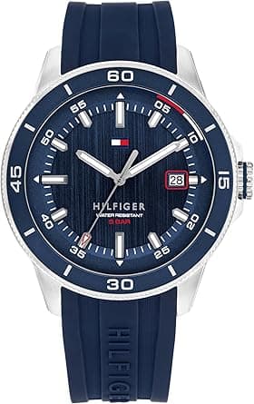 Tommy Hilfiger Men's 3-Hand Quartz Watch - Round Case - Sporty, Iconic Style - Gift for Him 43mm on Amazon.ae - Price Tracker