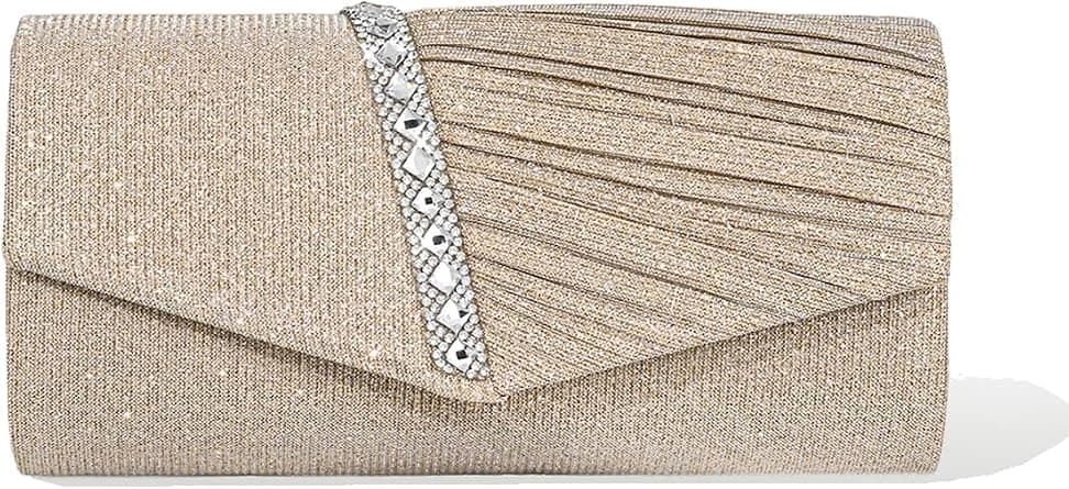 Evening Handbag for Women Formal Clutch Purses Wedding Party Satin Clutch Shoulder Bag Cocktail Prom on Amazon.ae - Price Tracker