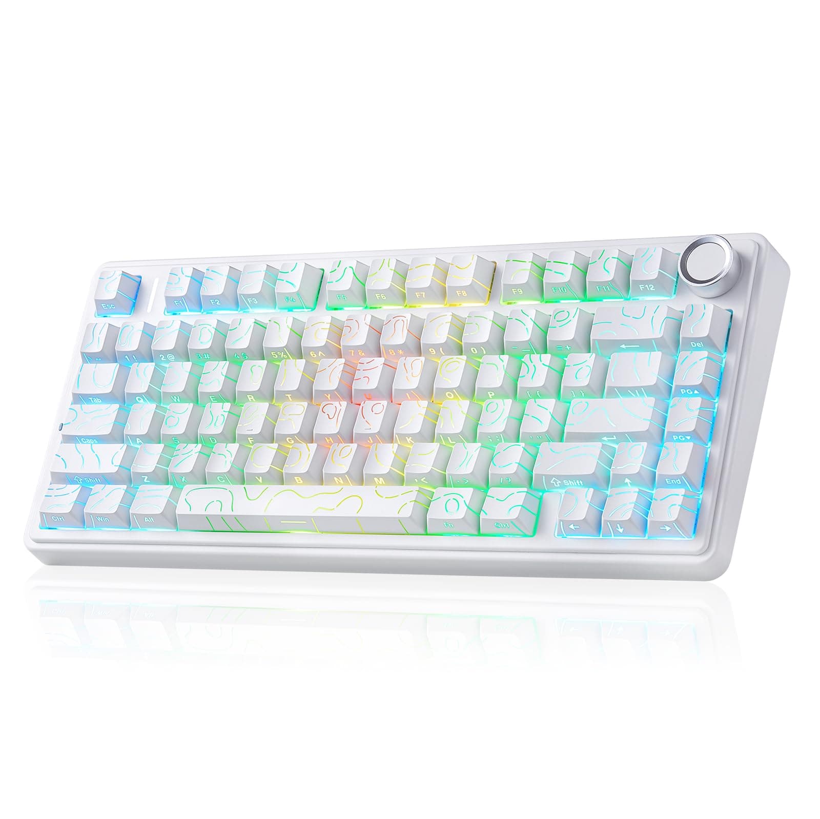 x Aula F75 Pro Wireless Mechanical Keyboard,75% Hot Swappable Custom Gaming Keyboard with Five-Layer and BT5.0/2.4GHz/USB-C Tri-Model,RGB Backlit,Side Printed PBT Keycaps (White Contour Lines) on Amazon.ae - Price Tracker