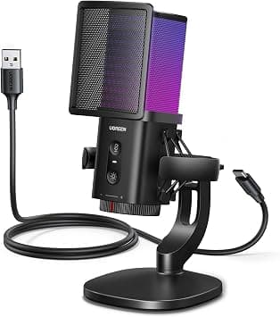 UGREEN USB Microphone Gaming Mic for PC, Streaming, Recording, Podcasts, Laptop, PS5, 96kHz/24bit with RGB Light, Mute button, Shock Mount, Volume Knob, Cardioid Polar Pattern, 3.5mm Headphones Jack - Amazon.ae Price Tracker