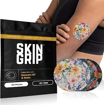 Skin Grip Adhesive Patches for Dexcom G7 & Stelo CGM – Waterproof & Sweatproof Cover for Continuous Glucose Monitor Sensor, Stays Secure for 10-15 Days – 10 Pack, Floral on Amazon.ae - Price Tracker