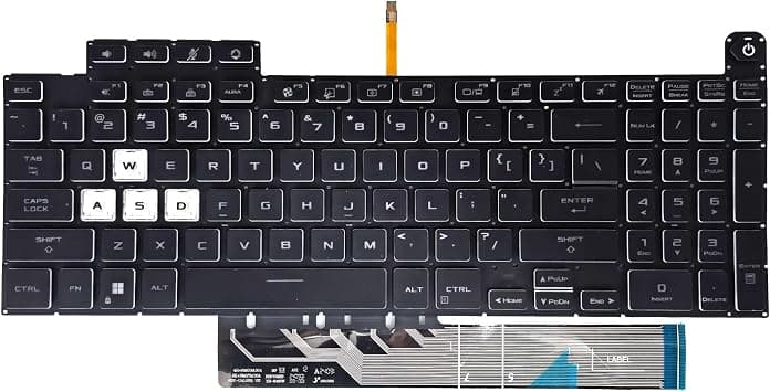 RGB Backlit Keyboard for ASUS TUF Gaming F15 A15 F17 A17 Dash F15 on Amazon.ae - Price Tracker