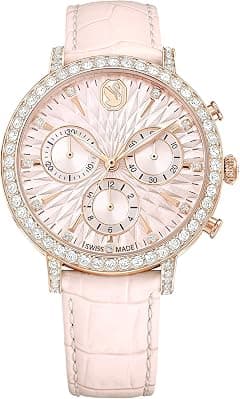 Swarovski Matrix Tennis Chrono Watch, Swiss Made, Leather Strap, Pink, Rose Gold-Tone Finish, Pink, strap - Amazon.ae Price Tracker