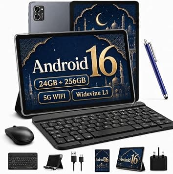 TABWEE Tablet 10 Inch Android 16 Tablet with Keyboard, 24GB RAM (8+16GB Ext.) 256GB ROM (2TB TF Expand), Octa-Core 2 in 1 Android Tablet, 5G WiFi, 5000mAh, GPS, Gemini AI, Space Gray on Amazon.ae - Price Tracker