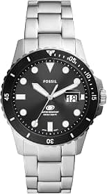 Fossil Men's Blue Quartz Stainless Steel Three-Hand Watch, Color: Silver/Black Taper (Model: FS6032) - دليلك لأفضل العروض