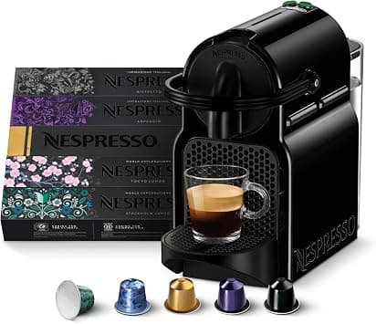 De'Longhi Nespresso Inissia Machine, Black Selection of Original Espresso and Lungo Coffees, Light to Darker Roasts, 64 Coffee Capsules on Amazon.ae - Price Tracker