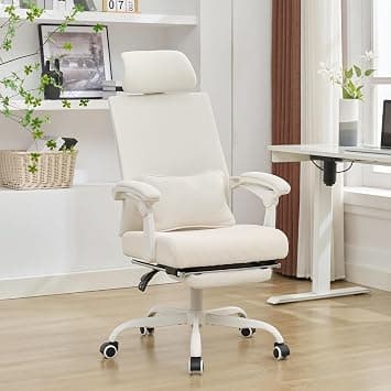 Lepdep Mesh Ergonomic Office Chair with Footrest Home Office Desk Chair 90-135 Adjustable Computer Desk Chair with Wheels 360 Swivel Task Chair (Cream White (upgrade Comfort With Pillow)) on Amazon.ae - Price Tracker