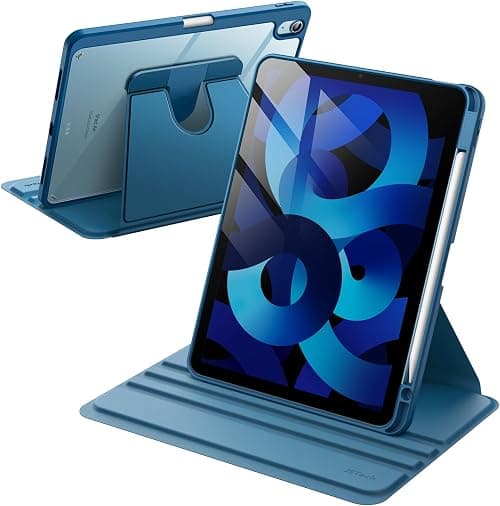 JETech 360° Rotating Case for iPad Air 11" M4/M3/M2 & iPad Air 5/4, Blue | Cover for iPad Air 11" (2026-2024) & Air 5/4 10.9" (2022/2020), Multi-Angle Stand, Clear Back, Pencil Holder على Amazon.ae - متتبع الأسعار