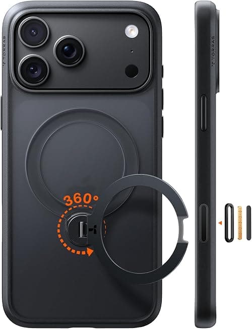 TORRAS Q3 Spin for iPhone 18 Pro Case with 360 Magnetic Stand, Black on Amazon.ae - Price Tracker