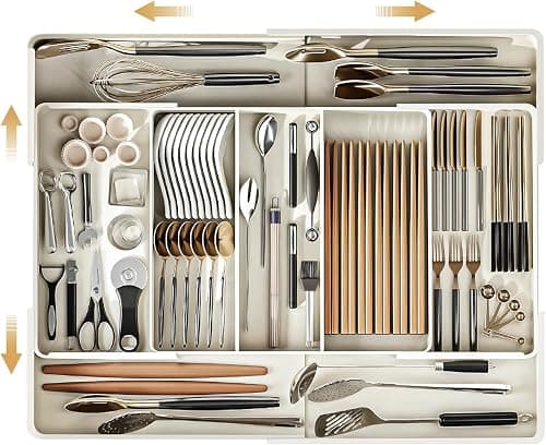 Uniface Kitchen Drawer Organizer Tray, Expandable Cutlery Tray, Silverware Utensil Holder Silverware Organizer for Storing Organizing Cutlery, Spoons, Cooking Utensils, Gadgets on Amazon.ae - Price Tracker