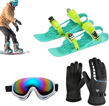 Snow Skates | Portable Protective with Goggles | Outdoor Skiing Snow Skates,for Snowboarding Snowshoeing Adults Youth Beginners Enthusiasts على Amazon.ae - متتبع الأسعار