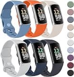 Tobfit 6 PACK Sport Bands Compatible with Fitbit Charge 6 / Fitbit Charge 5 Bands for Women Men, Soft Silicone Waterproof Straps Replacement Wristbands Compatible for Fitbit Charge 5 / Charge 6 - Amazon.ae Price Tracker