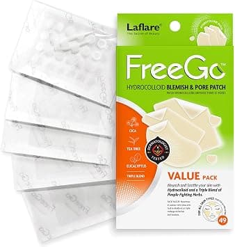 FreeGo Hydrocolloid Acne Patches for Face, Large Pimple Patches for Breakouts, Zit, Blemish Spot, Facial Stickers, Korean Pimple Patches (VALUE PACK 5 SIZES, 49, Count) - Best Deal Finder