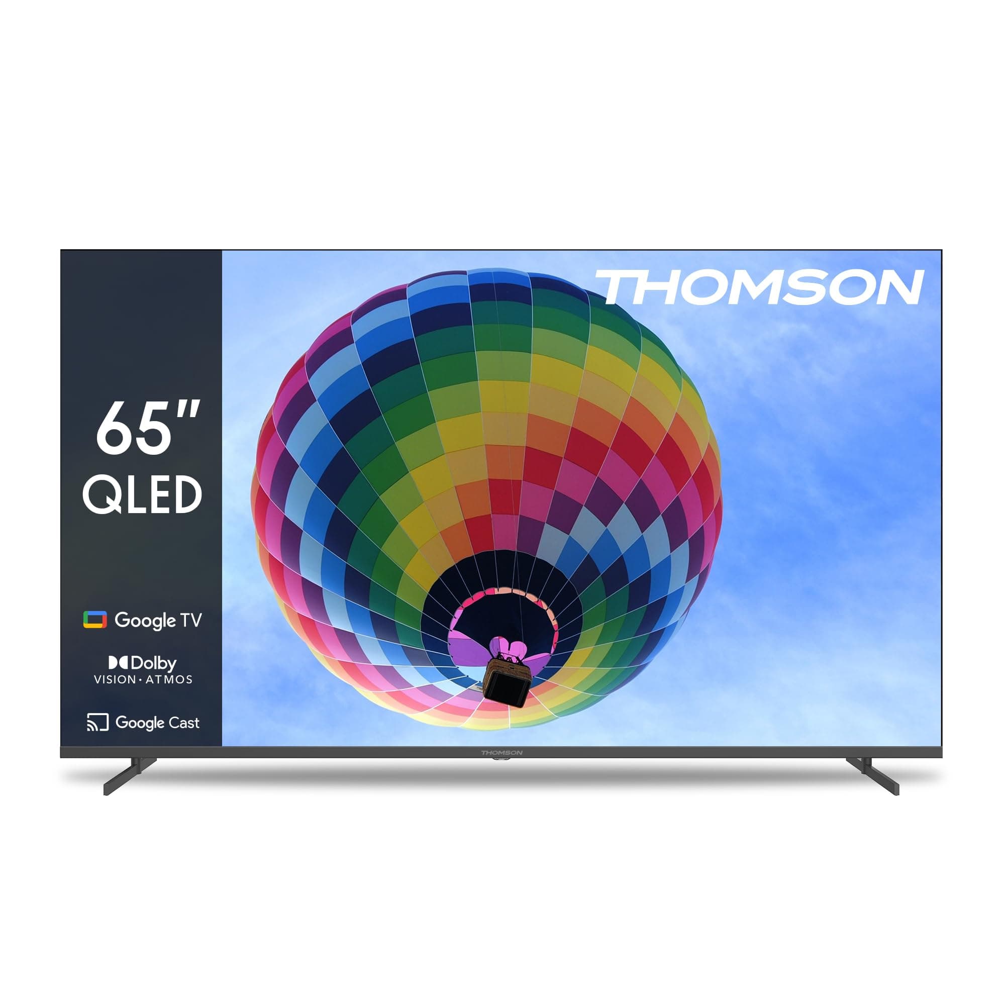 Thomson 65" QLED Smart Google TV – 2026 Model with Dolby Vision & Atmos, Smart Voice Control, Google Voice Assistant, Frameless Design, Built-in YouTube & Netflix, Side Feet Design, 3-Year Warranty on Amazon.ae - Price Tracker
