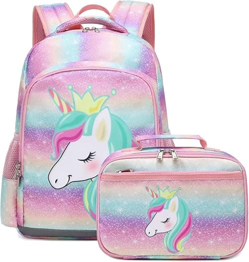 OctSky Rainbow Girls Backpack, Kid Backpacks for Girls Cute Lightweight Bookbag with Lunch Bag Rainbow على Amazon.ae - متتبع الأسعار