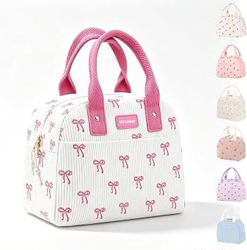 Lunch Bag Gifts for Women Her Friend Colleagues Insulated Cool Lunch Bag for Bento Lunch Box Lunchbox Adults Kids Back to School Supplies Tote Bag Girls Small Cute Pink Bow Lunch Bags Preppy Stuff على Amazon.ae - متتبع الأسعار