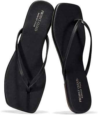 Project Cloud Square Toe Flip Flops For Women Footwear - Non Slip with Memory Foam Insole Beach Essentials Womens Sandals - Lightweight Thong Sandals Women (DEDICATION) on Amazon.ae - Price Tracker