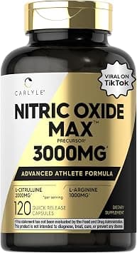 Carlyle Nitric Oxide Supplement 3000mg | 120 Capsules | Pre-Workout with L-Arginine & L-Citrulline | Non-GMO & Gluten Free on Amazon.ae - Price Tracker