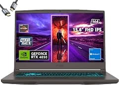 MSI Thin 15 Gaming Laptop, 15.6" FHD IPS 144Hz, NVIDIA GeForce RTX 4050 Laptop, AMD Ryzen 5 7535HS,16GB RAM, 2TB SSD, Wi-Fi 6, Backlit Keyboard, Webcam, Bluetooth, Windows 11 Home, Black - Amazon.ae Price Tracker