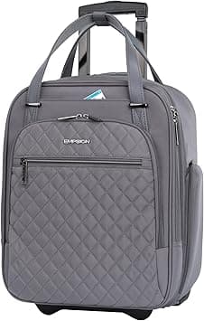 EMPSIGN Underseat Carry on Bag with Wheels, Cabin Size Luggage 16-Inch (40 cm) with 2 Fixed Wheels, Softside Trolley Carry On, Travel Luggage for Women Men Business, Dark Grey-Grey Zipper - Amazon.ae Price Tracker