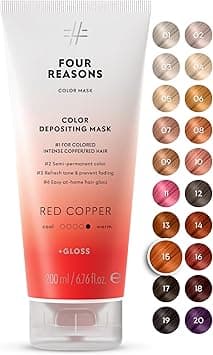 Four Reasons Color Mask - Red Copper - (19 Colors) Toning Treatment, Color Depositing Conditioner, Tone & Enhance Color-Treated Hair - Semi Permanent Hair Dye, Vegan and Cruelty-Free, 6.76 fl oz on Amazon.ae - Price Tracker